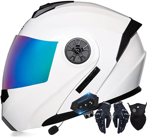 Bluetooth Integrated Flip Vordermotorbike Helme ECE/DOT zugelassene Anti-Fog-Doppelvisoren Crash Racing Motorrad Helm Rauschunterdrückung Ventilation M,L=59-60cm Bluetooth Integrated Flip Vordermotorbike Helme ECE/DOT zugelassene Anti-Fog-Doppelvisoren Crash Racing Motorrad Helm Rauschunterdrückung Ventilation M,L=59-60cm von Caimcie
