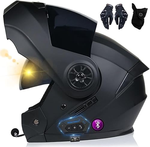 Caimcie Bluetooth-Motorrad-Modulhelm, hochklappbarer Fronthelm, ECE/DOT-geprüft, integrierte Doppelvisiere, hochfeste Schale, bequemes und atmungsaktives Futter E,L=59-60cm Caimcie Bluetooth-Motorrad-Modulhelm, hochklappbarer Fronthelm, ECE/DOT-geprüft, integrierte Doppelvisiere, hochfeste Schale, bequemes und atmungsaktives Futter E,L=59-60cm von Caimcie