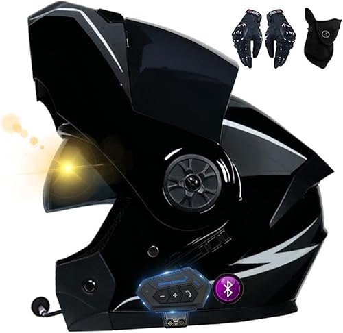 Caimcie Bluetooth-Motorrad-Modulhelm, hochklappbarer Fronthelm, ECE/DOT-geprüft, integrierte Doppelvisiere, hochfeste Schale, bequemes und atmungsaktives Futter H,L=59-60cm Caimcie Bluetooth-Motorrad-Modulhelm, hochklappbarer Fronthelm, ECE/DOT-geprüft, integrierte Doppelvisiere, hochfeste Schale, bequemes und atmungsaktives Futter H,L=59-60cm von Caimcie
