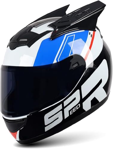 Caimcie Integralhelm für Motorradfahrer, Integralhelm für Erwachsene mit Katzenohren, ECE/DOT-Zertifiziert, modischer Integralhelm mit Sonnenblende, Motocross-Helm für Männer und Frauen F,M=54-56cm Caimcie Integralhelm für Motorradfahrer, Integralhelm für Erwachsene mit Katzenohren, ECE/DOT-Zertifiziert, modischer Integralhelm mit Sonnenblende, Motocross-Helm für Männer und Frauen F,M=54-56cm von Caimcie
