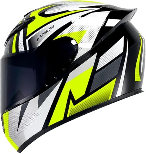 Caimcie Integralhelm für Motorradfahrer mit getöntem Visier und Belüftungsöffnungen, DOT/ECE-Zulassung für Männer und Frauen B,S=52-53cm von Caimcie