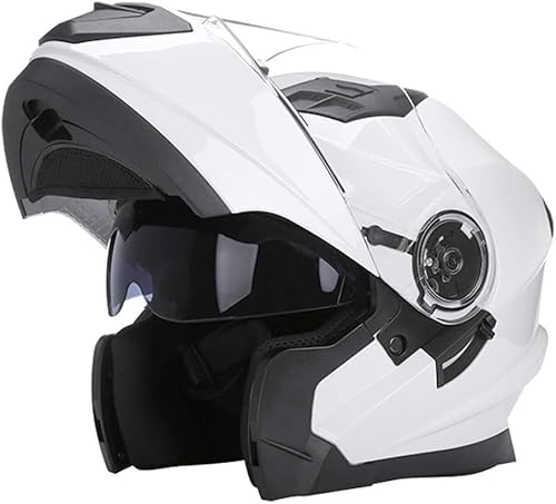 Caimcie Klapphelm Motorrad-Integralhelme Racing Offroad Street Bike Helm, DOT/ECE-geprüft C,XXL=63-64cm von Caimcie