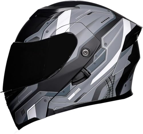 Caimcie Klapphelm für Erwachsene, modularer Integralhelm mit doppelter Sonnenblende, ECE/DOT-Zulassung, Leichter Rennhelm für Mopeds D,L=59-60cm Caimcie Klapphelm für Erwachsene, modularer Integralhelm mit doppelter Sonnenblende, ECE/DOT-Zulassung, Leichter Rennhelm für Mopeds D,L=59-60cm von Caimcie