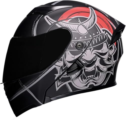 Caimcie Klapphelm für Erwachsene, modularer Integralhelm mit doppelter Sonnenblende, ECE/DOT-Zulassung, Leichter Rennhelm für Mopeds Z,L=59-60cm von Caimcie