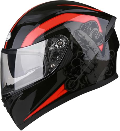 Caimcie Leichter Integralhelm für Motorradfahrer und Straßenfahrer mit klarer/getönter Sonnenblende, bequemer Unisex-Motorrad-Mopedhelm für Erwachsene, DOT/ECE-geprüft M,XL=60-61cm Caimcie Leichter Integralhelm für Motorradfahrer und Straßenfahrer mit klarer/getönter Sonnenblende, bequemer Unisex-Motorrad-Mopedhelm für Erwachsene, DOT/ECE-geprüft M,XL=60-61cm von Caimcie