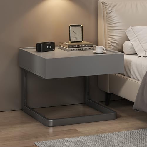 Caimcie Moderner Nachttisch, luxuriöser, schlanker Mini-Nachttisch, stilvolle Schlafzimmermöbel, leichtes Design für kleine Räume, zeitgenössische Wohnkultur D,50 * 40 * 45CM von Caimcie
