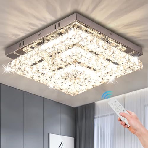 Cainjiazh Kristallen kroonluchters Kristallen LED Plafondlamp 11.8 “Square Flush Mount Moderne kroonluchter plafondverlichting armaturen voor slaapkamer eetkamer hal Dimbaar met afstandsbediening Cainjiazh Kristallen kroonluchters Kristallen LED Plafondlamp 11.8 “Square Flush Mount Moderne kroonluchter plafondverlichting armaturen voor slaapkamer eetkamer hal Dimbaar met afstandsbediening von Cainjiazh