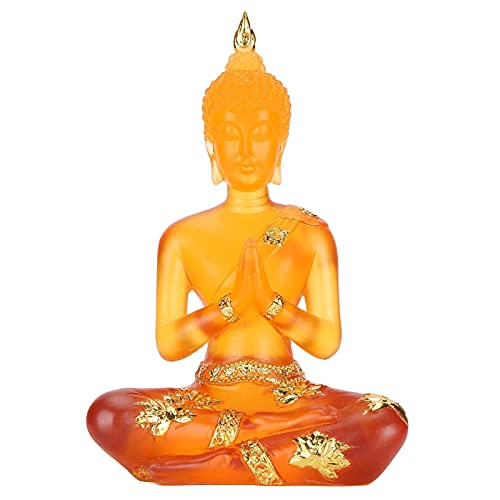 Jade-Buddha Jade-Buddha-Statue Jade-Statue Buddah-Statut-Buddha-Statue Kleine Kleine Buddha-Statue, Transparent Sitzende Buddha-Statue Harz-Buddha-Figur Skulptur Home Office Feng Shui-Dekor-Statue von Caiqinlen