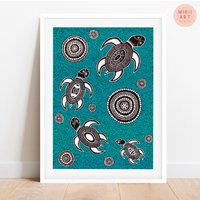 Schildkrötenfamilie - Kunstdruck Schildkrötenfamilie - Kunstdruck von CaitlinMiriiArt