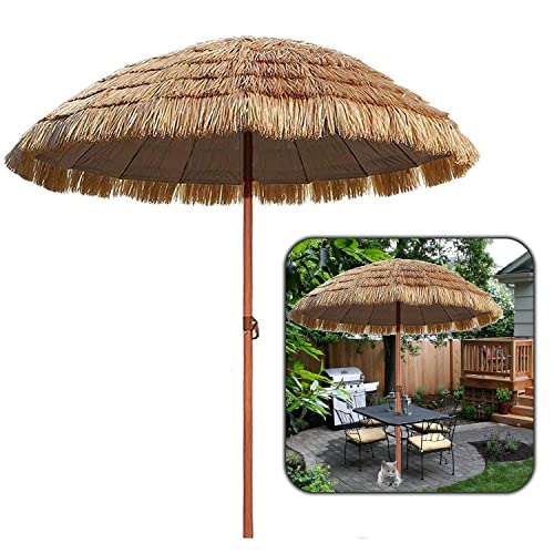 Caixia 240 cm Sonnenschirm Neigbar Rund Draußen Strohschirm Marktschirm Für Restaurant Im Freien, Café, Pool, Bar, Deck, Terrasse, Stange 32 Mm von Caixia