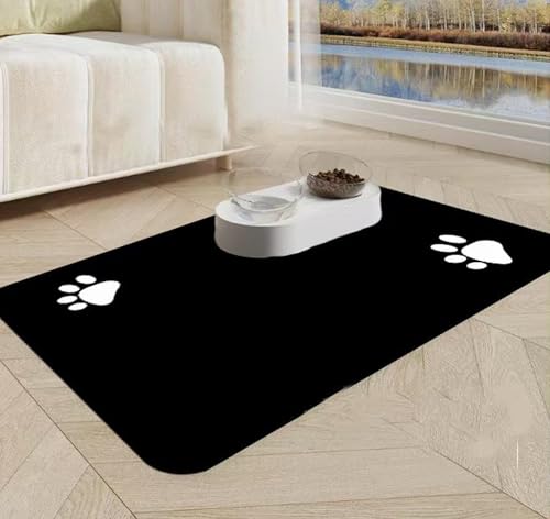 Caiyloxn Napfunterlage Hunde und Katzen Futternapf Unterlage 50 x 30 cm Anti-Rutsch Katzenfutter unterlage Schwarz Futterunterlage Katze Caiyloxn Napfunterlage Hunde und Katzen Futternapf Unterlage 50 x 30 cm Anti-Rutsch Katzenfutter unterlage Schwarz Futterunterlage Katze von Caiyloxn