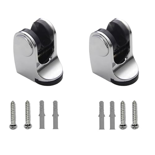 Caiyloxn Verstellbare Duschkopfhalterung 2 stück Duschhalterung（70mmx 40mm）Silber Duschkopfhalter Universal Duschbrause Halterung Shower head holder mit Schraubbefestigung von Caiyloxn