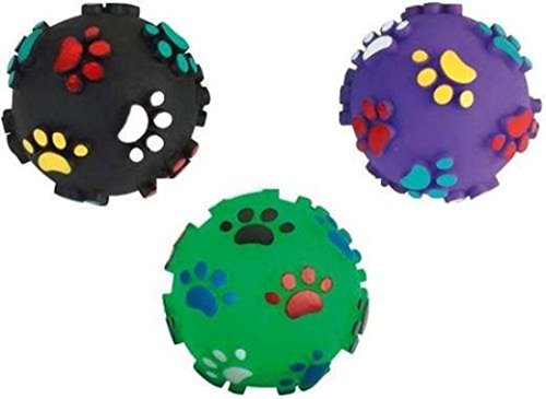 Cajou Pfotenball Quietschball Hundeball Spielball für Hunde Spielzeug Ball Hundespielzeug Massageball Apportierspielzeug Bringsel Wurfspielzeug (3 Stück, ø 7 cm) von Cajou