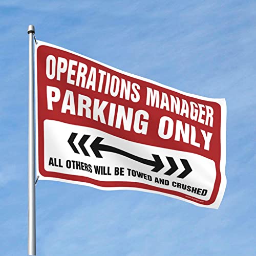 Bar Man Cave Decor Operations Manager Parking Only Flag Fall Dekorationen Outdoor Dekor für Schlafzimmer (Größe: 30 x 45 cm) von CakJuice