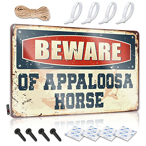 Bar Schilder für Hausbar Lustiges Beware of Appaloosa Pferd Schild Dekor für Männerhöhle Garage Blechschild (Größe: 20 x 30 cm) von CakJuice