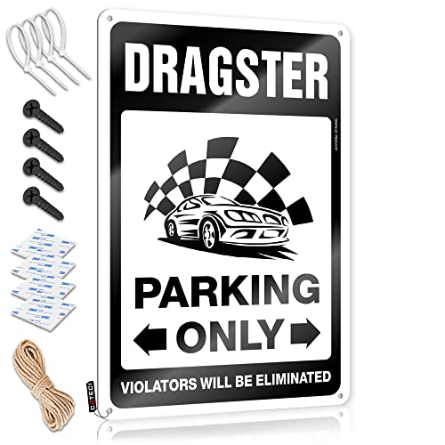 Blechschild Männerhöhle Dekor Dragster Parking Only Blechschild Vintage Blechschilder Lustige Lustige Geschenke für Boss (Größe: 20 x 30 cm) von CakJuice