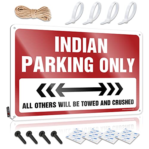 Blechschild mit Aufschrift "Cave Man Bar Indian Parking Only", offenes Metallschild, Landhausdekoration für Zuhause (Größe: 20 x 30 cm) von CakJuice