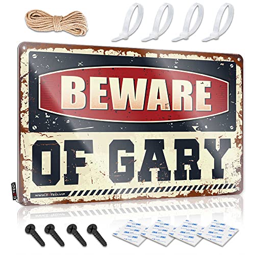 Blechschilder Warnung Vorsicht vor Gary Metallschild Metallschilder Outdoor Männerhöhle Zubehör (Größe: 20 x 30 cm) von CakJuice