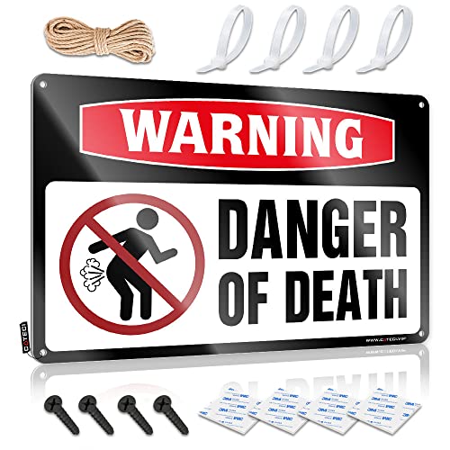 CakJuice Beer Decor Warnung Danger of Death Blechschild Blechschild Metall Toilette Dekor (Größe: 30 x 40 cm) von CakJuice