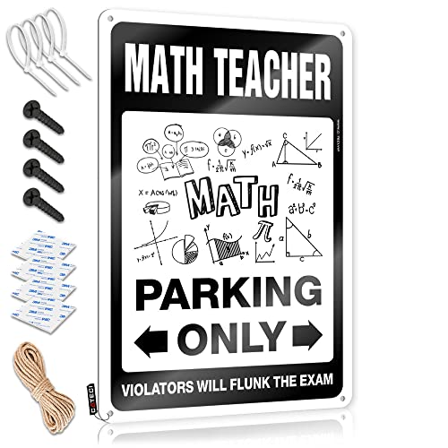 CakJuice Blechschild Mathe Lehrer Parking Only Blechschild Metall Blechschild Retro Poster für Jungenzimmer (Größe: 30 x 40 cm) von CakJuice