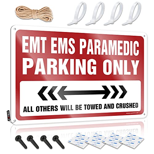CakJuice Funny Outdoor Signs EMT EMS Sanitäter Parking Only Blechschild Wohnheimzimmer Zubehör Büro Blechschild (Größe: 20 x 30 cm) von CakJuice
