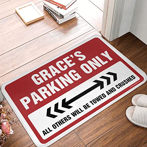 CakJuice Fußmatte für den Außeneingang, lustiger Grace's Parking Only-Teppich, lustige Matten zum Schlafen auf dem Boden (Größe: 40 x 60 cm) von CakJuice