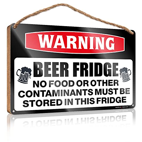 CakJuice Hängendes Wanddekor-Schild, Warnschild mit Bierbrücke, Holzschild, hängende Wanddekoration (Größe: 15 x 28 cm) von CakJuice