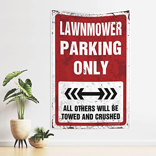 CakJuice Heimdekor Herren Rasenmäher Parkplatz Tapisserie Männerhöhle Dekorationen Dinge für Jungenzimmer (Größe: 100 x 150 cm) von CakJuice