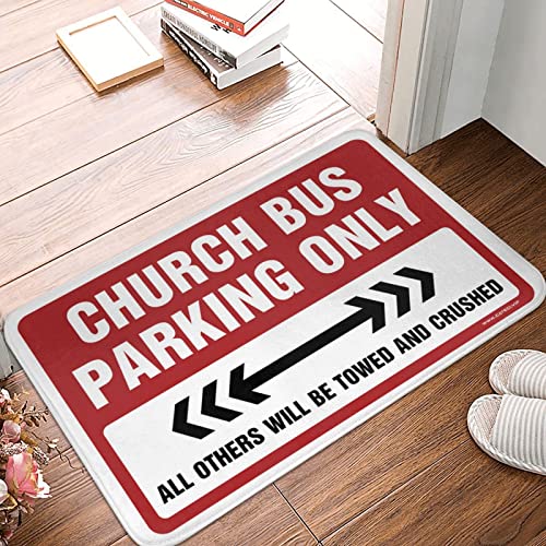 CakJuice Herren Decor Kirche Bus Parkplatz Teppich Emo Raumdekor Outdoor Fußmatten für Hauseingang (Größe: 65 x 90 cm) von CakJuice