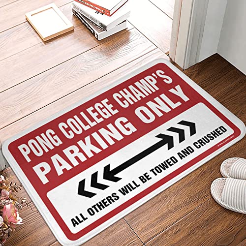 CakJuice House Mats Fußmatte für den Außenbereich, lustiger Text, Pong College Champ's Parking Only, Fußmatte (Größe: 40 x 60 cm) von CakJuice