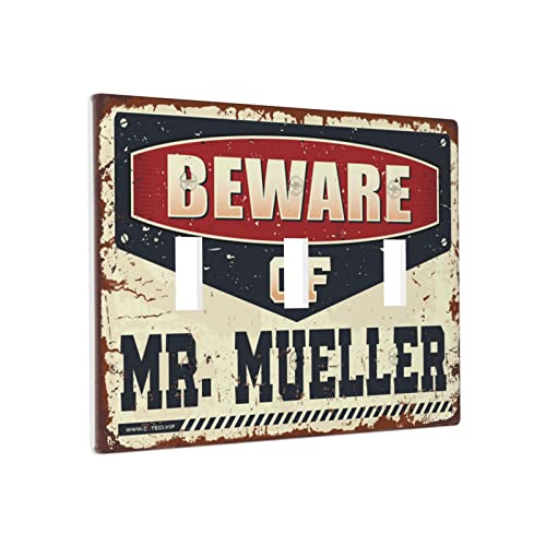 CakJuice Lichtschalter-Abdeckplatte Dekorativ Vorsicht Mr. Mueller Schalter Wandplatte Abdeckung Lichtschalter Abdeckplatte Mehrfach Schalterplatten von CakJuice