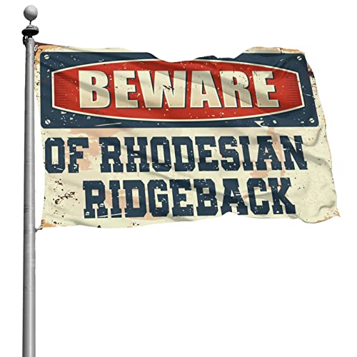 CakJuice Lustige Outdoor-Dekoration, Vorsicht vor Rhodesian Ridgeback Flagge, lustige Geschenke für Boss seltsame Flaggen (Größe: 30 x 45 cm) von CakJuice
