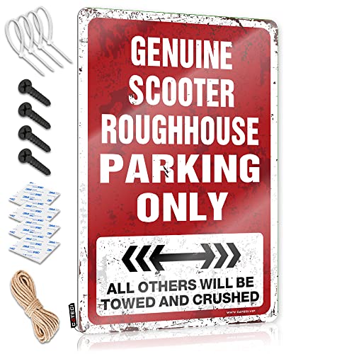 CakJuice Lustige Wanddekoration, Schilder, echtes Roller-Roughhouse Parking Only, Blechschild für Schlafzimmer, Schilder für Garage (Größe: 30 x 40 cm) von CakJuice