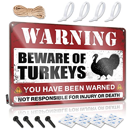 CakJuice Lustiges Warnschild mit Aufschrift "Beware of Turkeys" (in englischer Sprache) von CakJuice