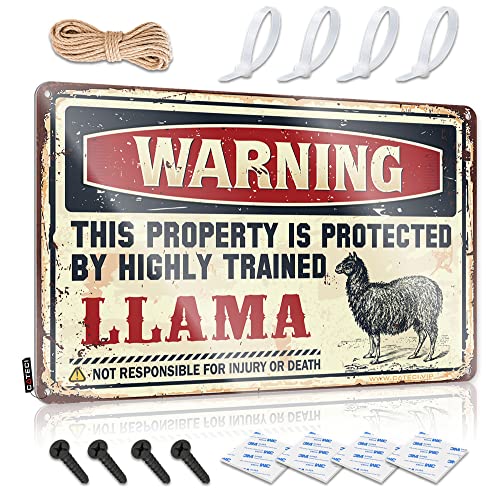 CakJuice Personalisierte Metallschilder für den Außenbereich, Warnung "This Property is Protected by A Highly Trained Lama", Schreibtisch-Dekoration für Herren, Herrenzimmer-Dekor (Größe: 30 x 40 cm) CakJuice Personalisierte Metallschilder für den Außenbereich, Warnung "This Property is Protected by A Highly Trained Lama", Schreibtisch-Dekoration für Herren, Herrenzimmer-Dekor (Größe: 30 x 40 cm) von CakJuice