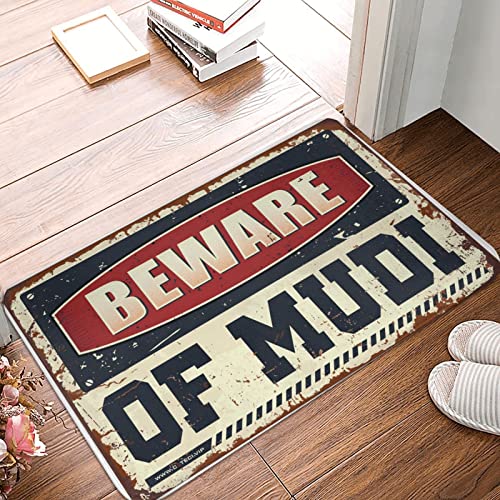 CakJuice Retro-Teppich "Beware of MUDI" Fußmatte, Hinterhof, Bar, Dekoration, Veranda-Teppich (Größe: 40 x 60 cm) von CakJuice