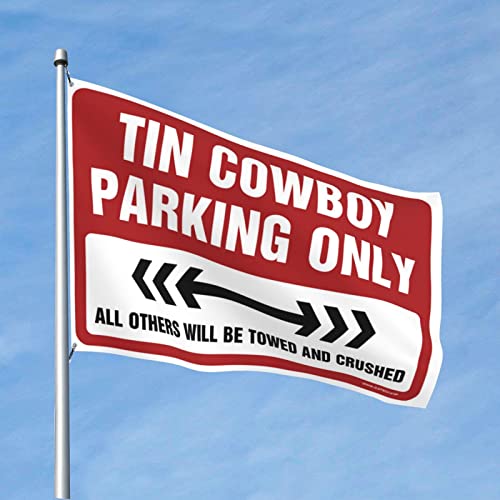 CakJuice Stuff for Boys Room Tin Cowboy Parking Only Flag Door Decor Room Door Decor (Größe: 120 x 180 cm) von CakJuice