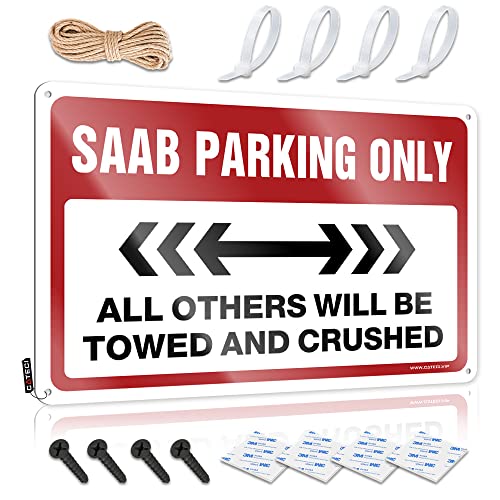 CakJuice Wandschilder Saab Parking Only Blechschild Cool Things Under 20 Dollar Coffee Bar Dekor (Größe: 20 x 30 cm) von CakJuice