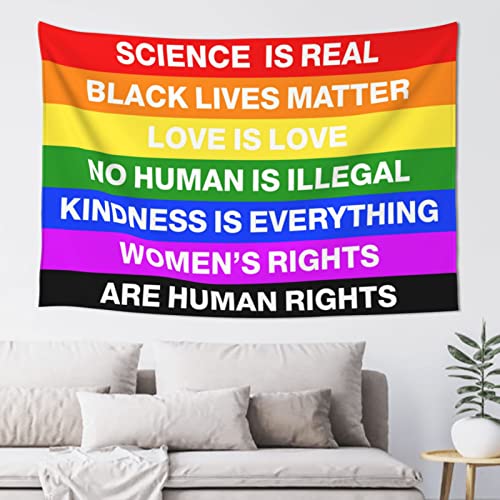 Cave Man Bar Science is Real Black Lives Matter BLM Love Regenbogen Wandteppich Ästhetisch Jungen Zimmer Dekor Teenager (Größe: 75 x 100 cm) von CakJuice