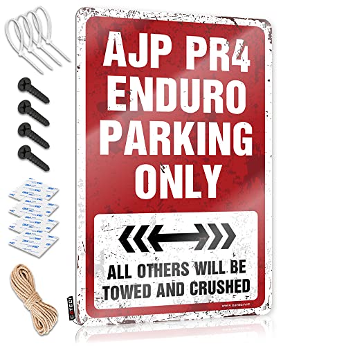 Funny Camping Signs Ajp Pr4 Enduro Parking Only Blechschild Retro Blechschilder Man Cave Rules (Größe: 20 x 30 cm) von CakJuice