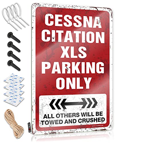 Funny Camping Signs Cessna Citation Xls Parking Only Blechschild Retro Blechschilder Man Cave Rules (Größe: 30 x 40 cm) von CakJuice