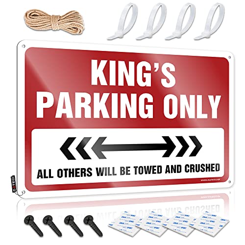 Funny Camping Signs King's Parking Only Blechschild Retro Blechschilder Man Cave Rules (Größe: 30 x 40 cm) von CakJuice