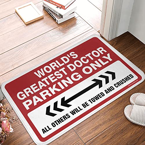 Fußmatte für den Außenbereich, Motiv: World's Greatest Doctor Parkplatz, rustikaler Küchenteppich, Bauernhaus-Badematte (Größe: 50 x 80 cm) von CakJuice