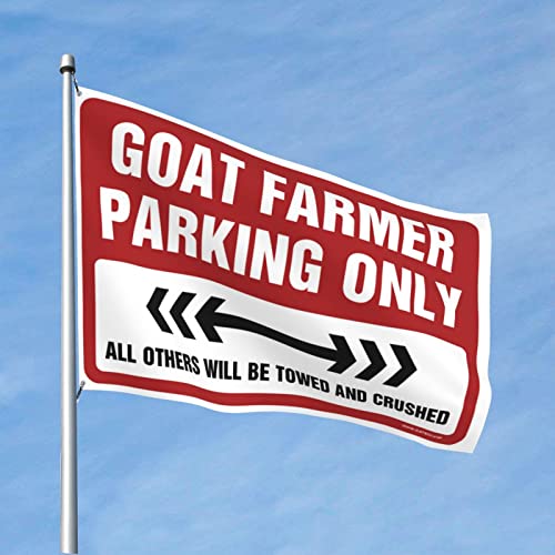 Garagen-Zubehör für Männerhöhle, Ziegenbauer, nur Parkplatz-Flagge, Veranda-Schild, College-Wohnheim-Flaggen (Größe: 120 x 180 cm) von CakJuice
