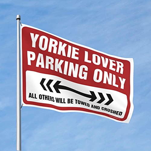 Garagen-Zubehör für Männerhöhle Yorkie-Liebhaber, nur Parkplatz-Flagge, Veranda-Schild, College-Wohnheim-Flaggen (Größe: 120 x 180 cm) von CakJuice