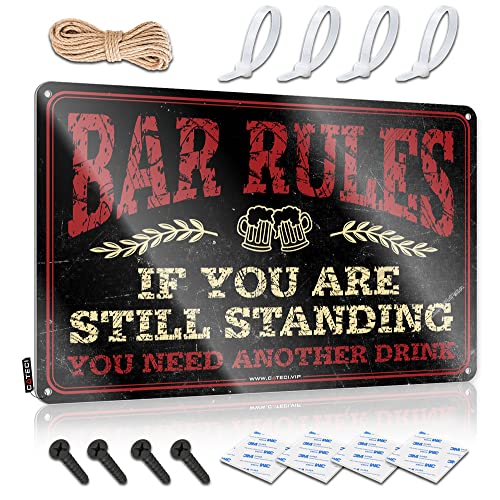 Home Bar Signs Bar Rules Metallschild Lustige Poster Geschenke unter 15 Dollar für Männer (Größe: 20 x 30 cm) von CakJuice