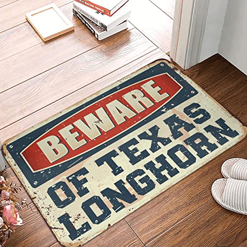 Kleine Schuhmatte, Aufschrift "Beware of Texas", Longhorn-Teppich, Outdoor-Matte, groß (Größe: 40 x 60 cm) von CakJuice