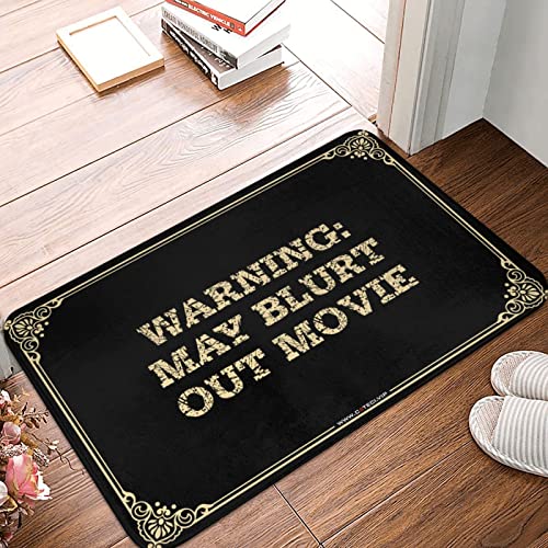 Lustige Fußmatten für den Eingangsbereich im Freien, Warnung: May Blurt Out Movie Fußmatte Indoor Schuhmatte Haushaltswaren (Farbe: Farbe, Größe: 40 x 60 cm) von CakJuice