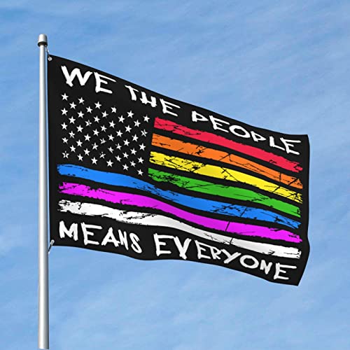Lustige Raumflaggen We The People Means Everyone Flagge Hof Dekorationen Retro Raumdekor (Größe: 60 x 90 cm) von CakJuice