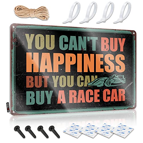 Lustige Schilder Metall You Can't Buy Happiness But You Can Buy A Race Car Blechschild Blechschilder für Garage Lustige Jagdgeschenke (Größe: 20 x 30 cm) von CakJuice